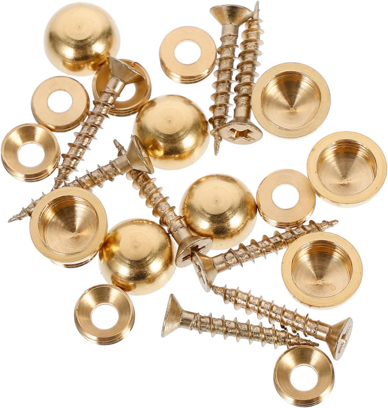 16pcs Thicken Copper Mirror Nails Decorative Caps Self-Tapping Screws for Glass Furniture Easy Installation Sturdy Cover for Wardrobes and Mirrors