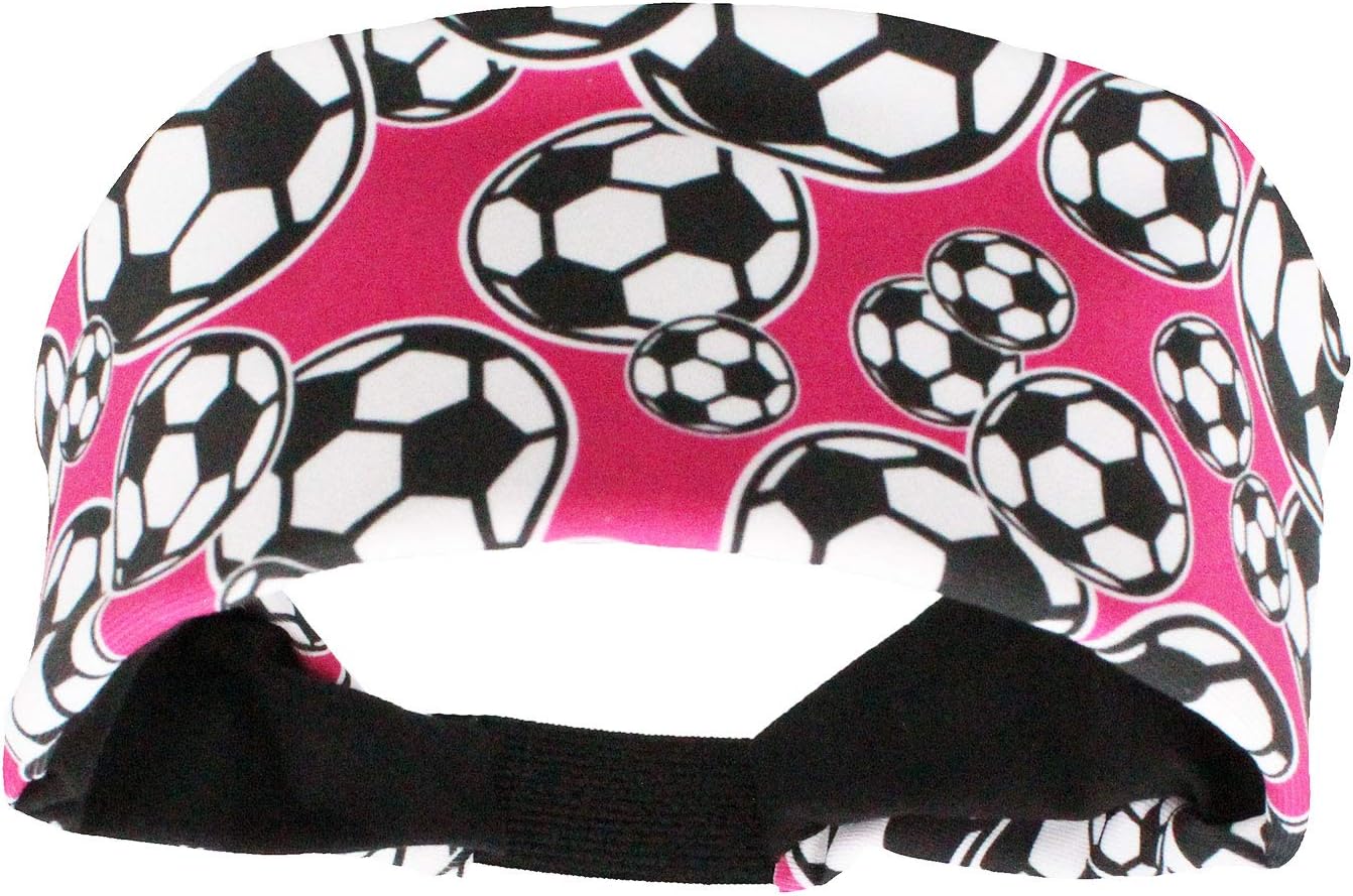 MadSportsStuff Crazy Soccer Headband with Soccer Ball Logos