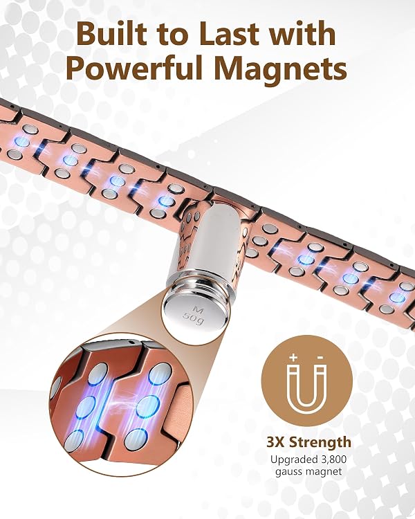 Feraco Copper Magnetic Bracelets for Men,Pure Copper Jewelry Gift by Feraco - Used condition - Image 3