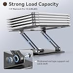 Laptop Stand for Desk, Adjustable Computer Stand with 360° Rotating Base, Ergonomic Laptop Riser for Collaborative Work, Foldable & Portable Laptop Stand, fits for All 10-16" Laptops (Gray)