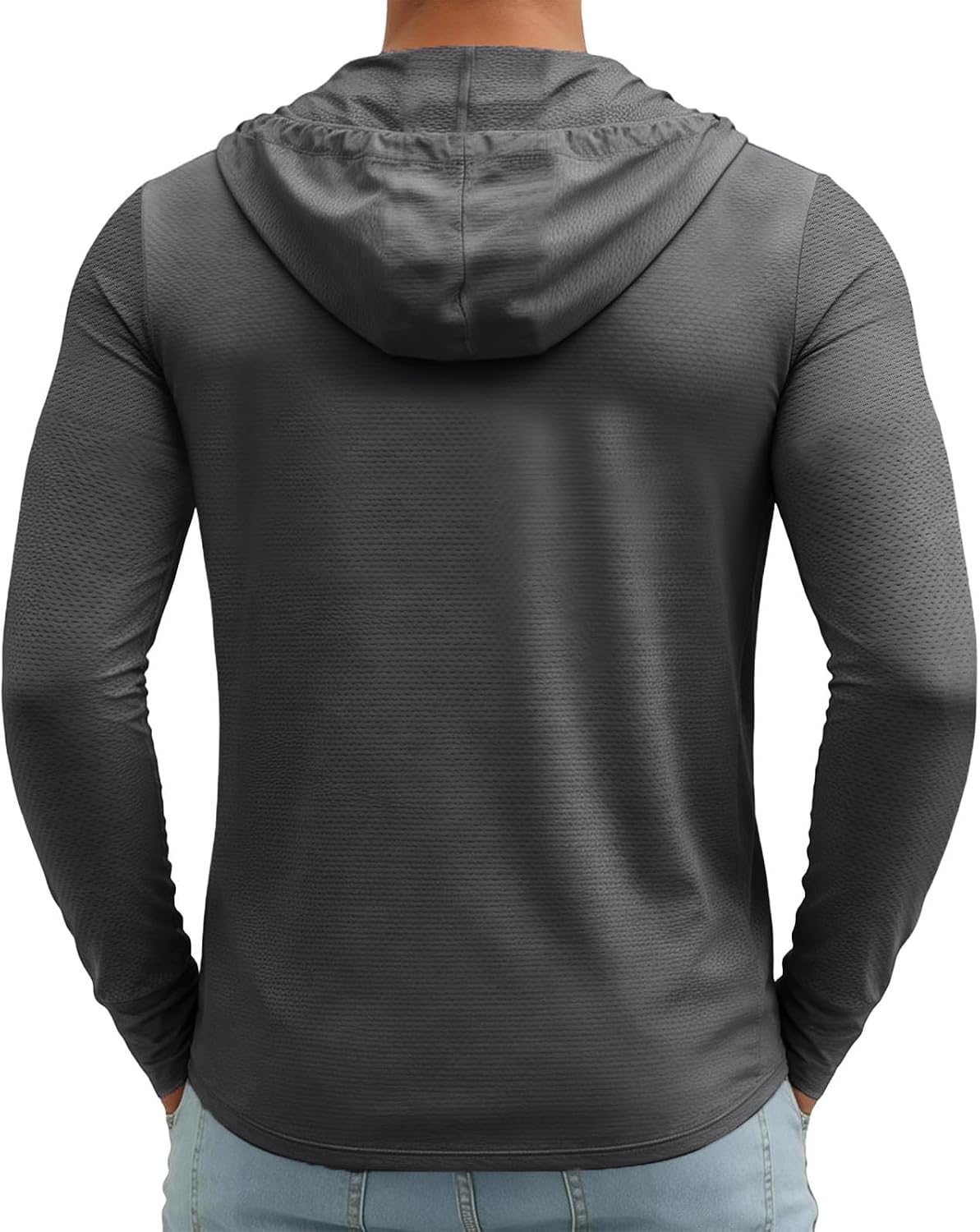 UPF 50 Sun Protection Fishing Shirts for Men, Long Sleeve Zip Up Hoodie, UV Protective Tee for Running Surfing image 4