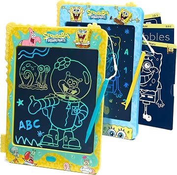 Spongebob Squarepants 2-Pack LCD Doodle Drawing Tablet - Kids Travel Toy Set for Boys & Girls - Nickelodeon Bikini Bottom Characters Learning & Writing Board