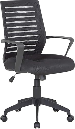 VECELO Escritorio para computadora, diseño ergonómico, altura del asiento ajustable, reposabrazos adjunto duradero, para tareas, trabajo de oficina