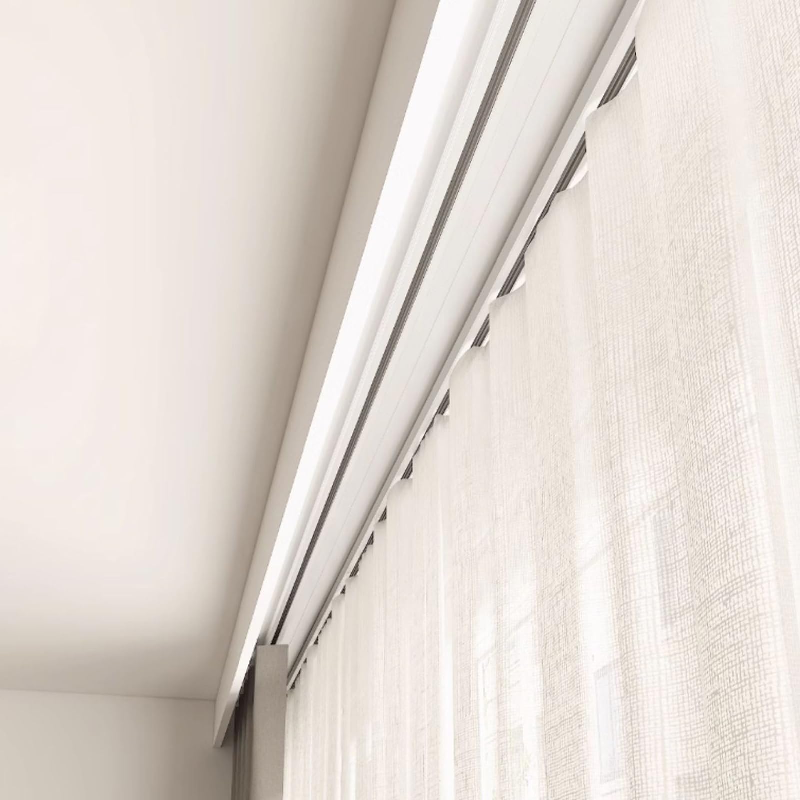 Rail Rideaux Plafond, Rail De Rideau Double Silencieux En Aluminium, Tringle À Rideaux Robustes Pour Séparateur De Pièce Salon Chambre(Champagne,3.0m(2 * 1.5m))
