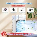 Portable Air Conditioners, 4 in 1 1200ML Personal Air Conditioner, Evaporative Air Cooler Fan with Remote, 7 RGB Light Modes, 3 Speeds & 2-8H Timer for Bedroom,Car,Nightstand, Office, Dorm, RV