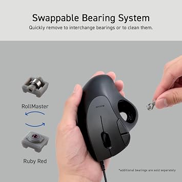 ELECOM Ergonomic Comfort Design Trackball IST Wired USB-A Connection ، تتبع سلس مع Ruby Ball Bearing ، 36mm Ball ، Thumb Control ، متوافق مع Windows و PC و Mac Black (M-IT10URBK)