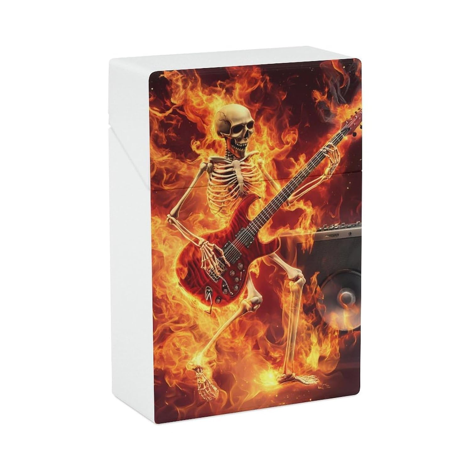 Rocks-Heavy Metal Electric Guitar Cigarette Case Plastic Cigarettes Box Smoking Accessories for Men Women