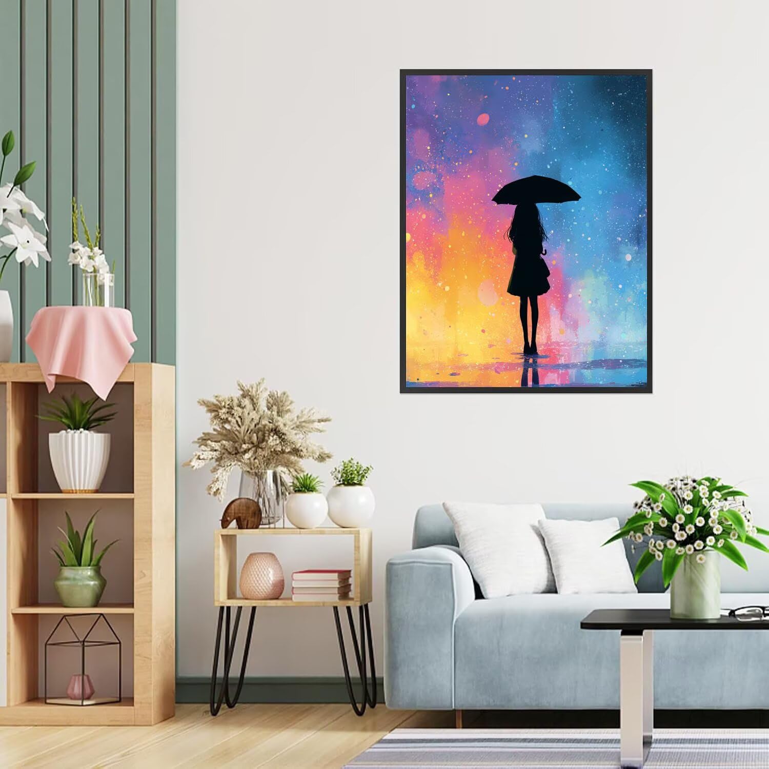 Dipingere con i Numeri Adulti Ragazze, Ombrelli Dipingere con i Numeri Bambini DIY Kit, Set Premium con Pennelli, Decorazione Casa & Creativo Regalo, Attività di Tempo libero 70x95cm z-334
