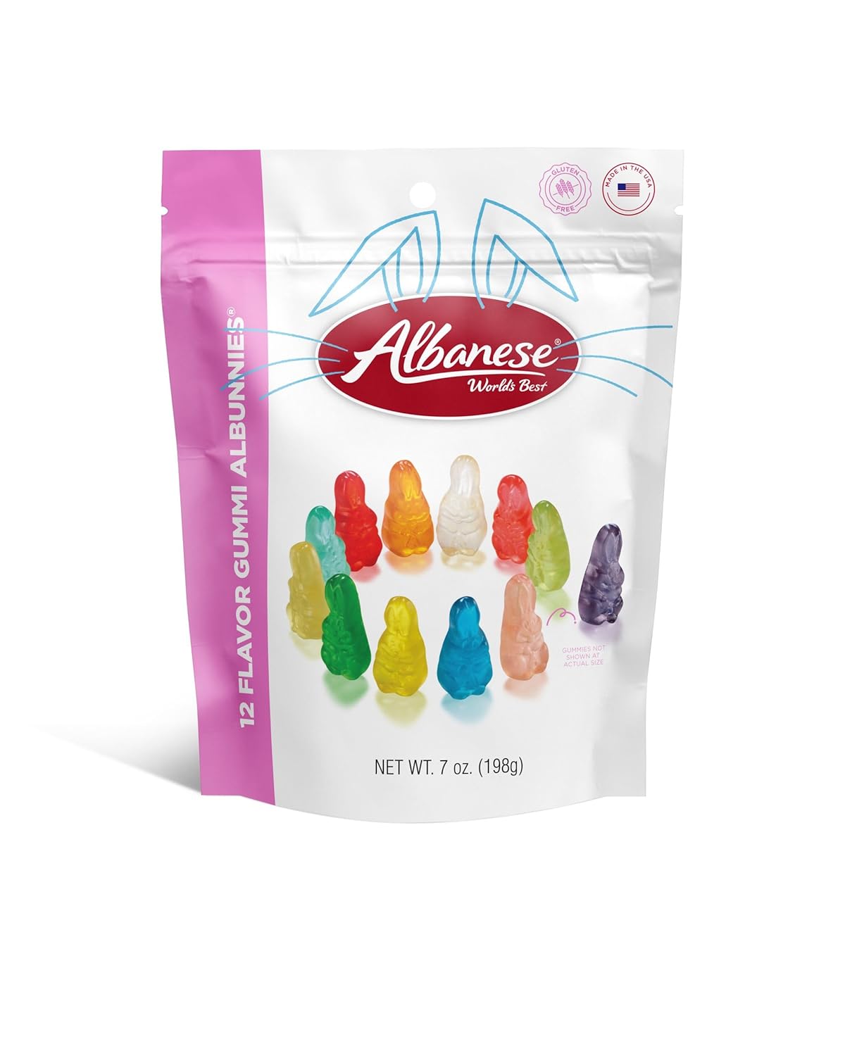 Albanese World's Best Cottontail Gummies, 7oz (Pack of 6) of Easter Candy, Great Easter Basket Stuffers, Individually Wrapped Candy