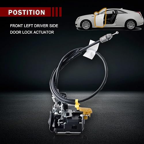 Miniatura 2 de Actuador de pestillo de bloqueo de puerta delantera izquierda del lado del conductor compatible con Cadillac CTS 2008-2014 W/O agujero de llave 8
