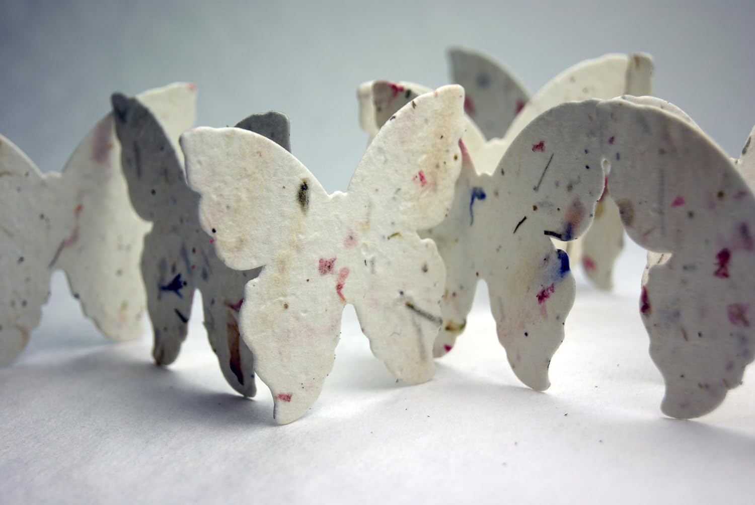 Of The Earth Handmade Paper - Wildflower Seed Paper Butterfly Shape - Large 3" - Set of 48 (17s Pink Recycled)