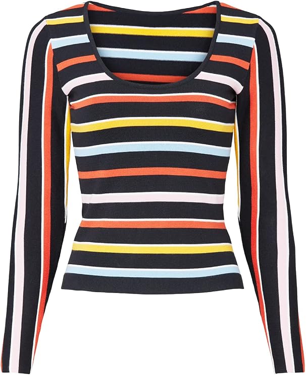 Great Jones Women's Multi Striped Knit Sweater