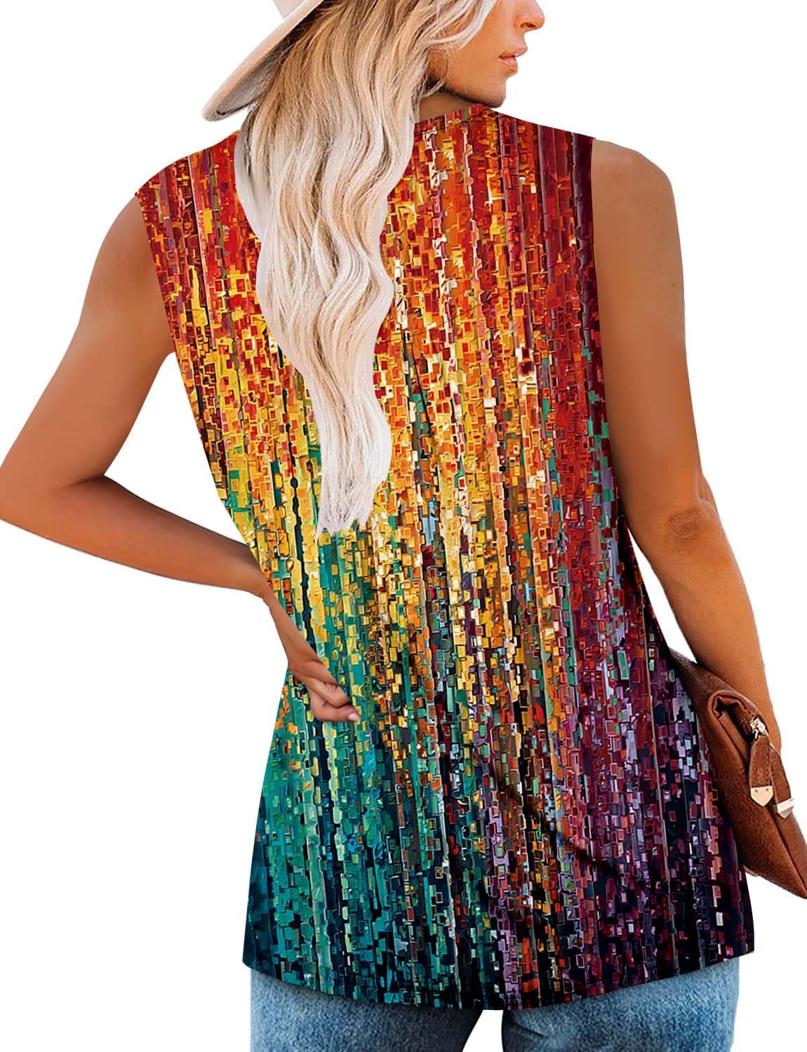 Mystry Zone Womens Tank Tops Casual Blouse Button Up Ruffle Tunic Shirts Fit Flare S-3XL - Image 4