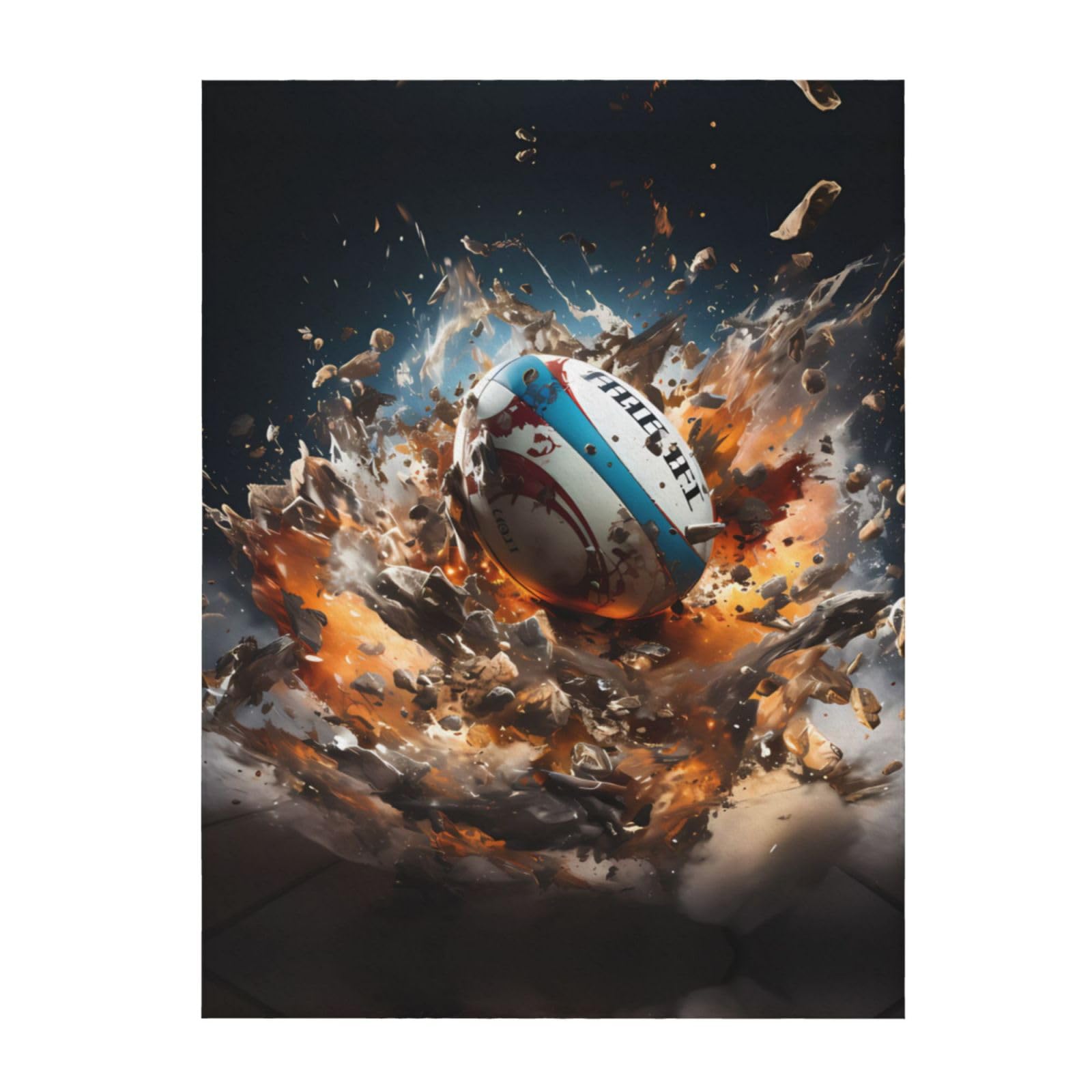Couverture rugby sur le feu contre le froid, plaid super doux 152 cm