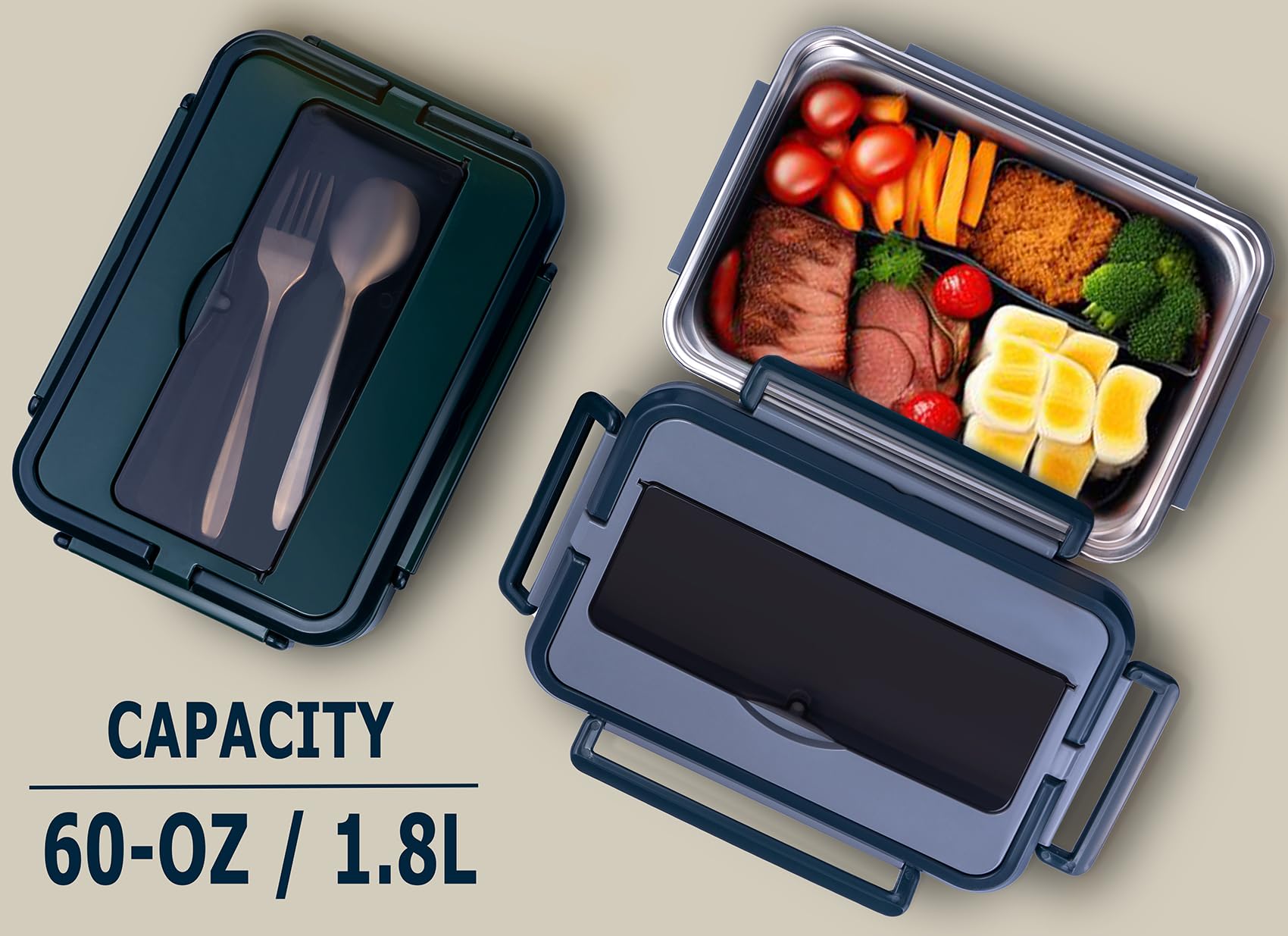 Fiambrera eléctrica de 12 V/24 V/110 V, fiambreras térmicas para adultos y hombres, camión de trabajo, calentador de alimentos portátil de 60 onzas, calentador de alimentos de 80 W con bolsa de 4