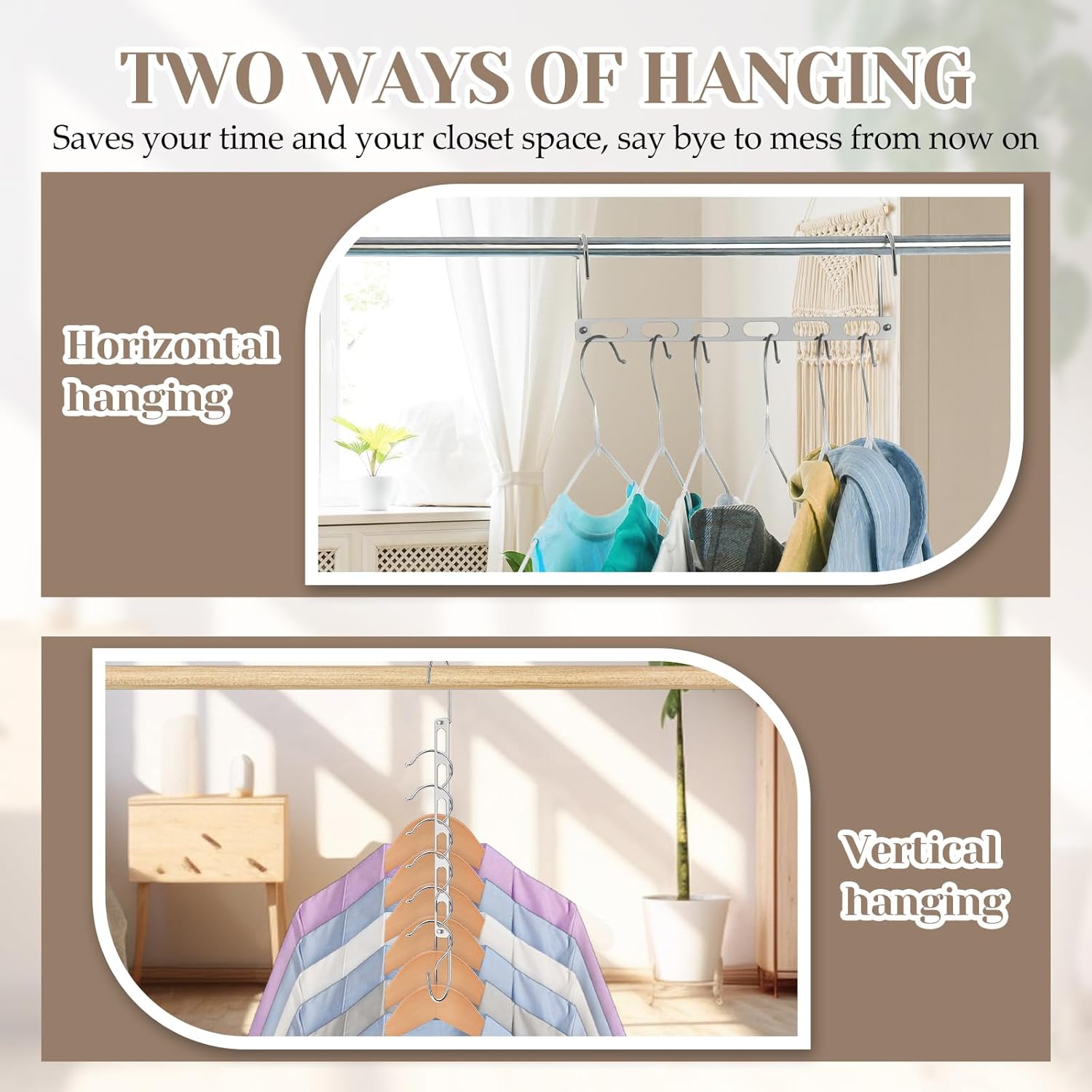 16pcs Space Saving Hangers for Clothes Metal Hangers Closet Space Saver Hanger Metal Hanger Organizer Rack Closet Organizers and Storage Dorm Room Essentials
