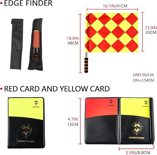 Miniatura 6 de Shinestone Bandera de árbitro de fútbol Partido deportivo Banderas de línea de fútbol con estuche Equipo de árbitro-2 diseños