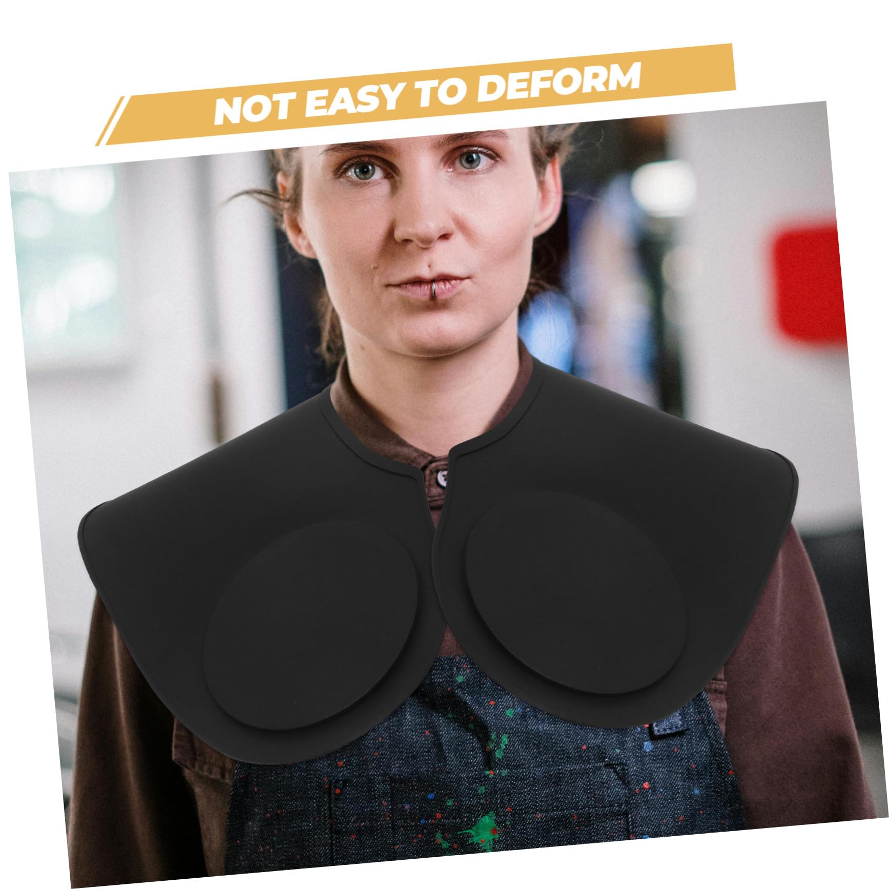 Homoyoyo Capa de Corte de Pelo de Silicona Negra Cómoda y Amigable para Peluquería y Teñido, Adecuado para Mujeres y Niños en Salones de Belleza