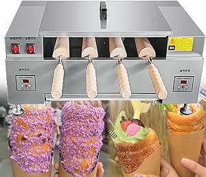 Electric Chimney Cake Roll Oven Maker, Commercial Ice Cream Cone Baking Machine with Digital Display for Professional Kitchen Use,Digitaldisplay,Digitaldisplay