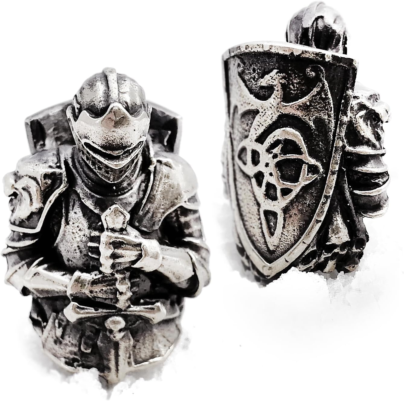 CooB 1Pcs/Lot EDC Paracord Bead, Pendant Charm, Knife Lanyard Bead, Beard Bead Knight Warrior DarkSouls. Hand-Casted Paracord Beads Pendants for Paracord Knives Lanyards