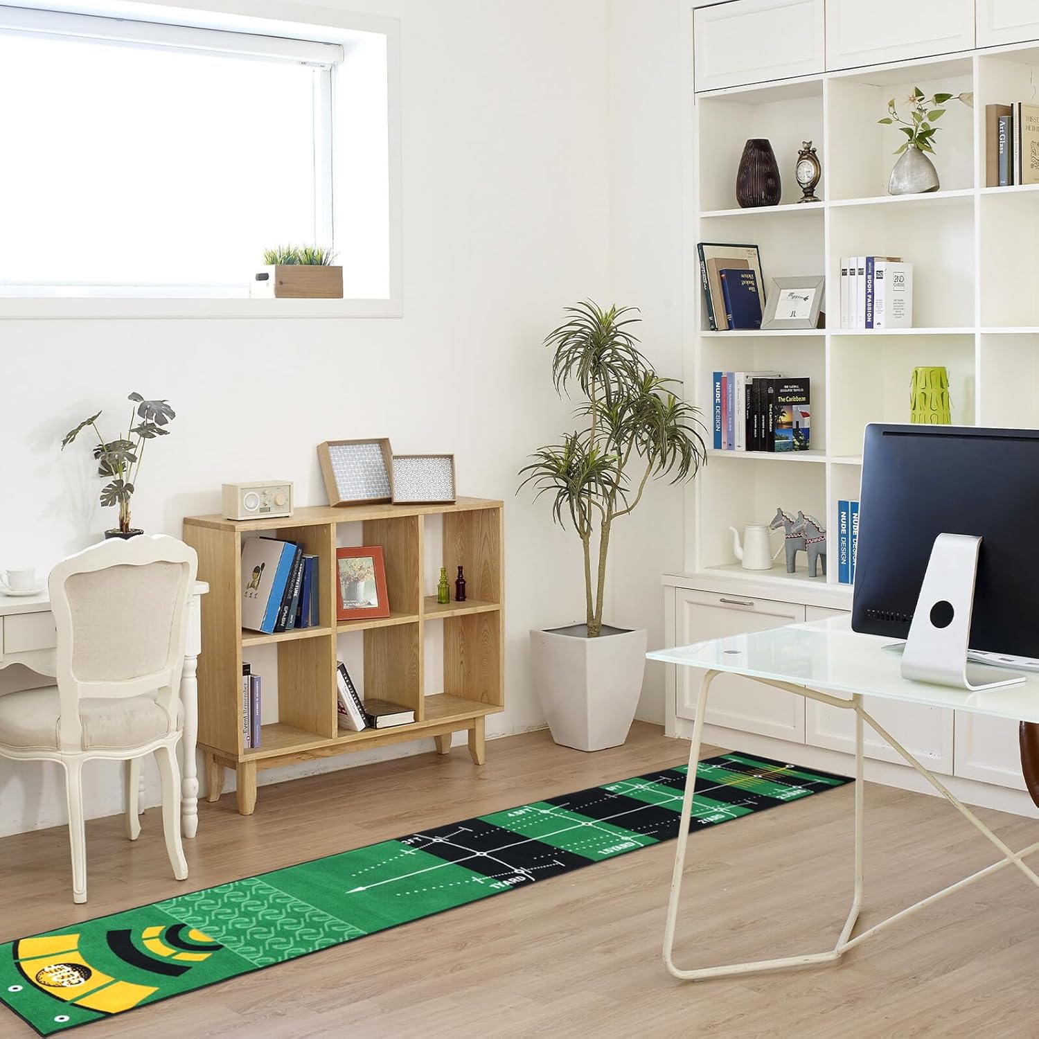 Golf Putting Mat Indoor Practice Blanket with Precise Putter Surface for Office Training and Golf Exercise