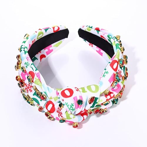Miniatura 7 de Diadema de Navidad para mujer, accesorios de Navidad, árbol de Navidad, copo de nieve, reno, bastón de caramelo, diadema anudada con perlas de