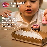 Vista 4 de Bee Smart Pastel de madera para fiesta de té Juego de comida para niños con tarjeta de menú y bandeja de cartón resistente Juego de rol