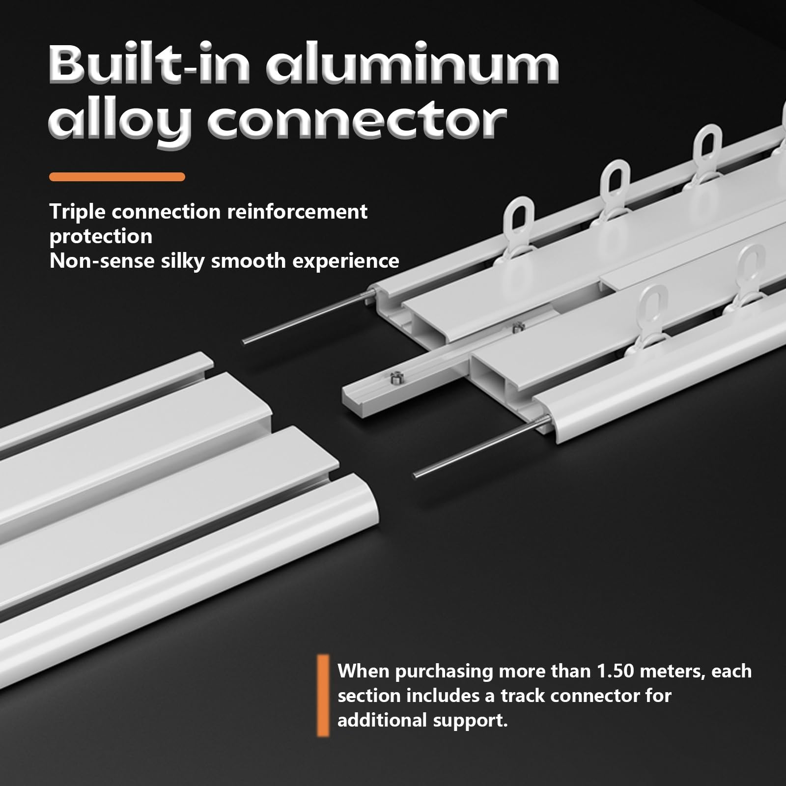 Rail à Rideaux Double Siamois en Alliage d'aluminium, Rails à Rideaux Polyvalents et Robustes, montés au Plafond, pour diviser l'espace dans Les Salons, Les Chambres et Plus Encore (Blanc,