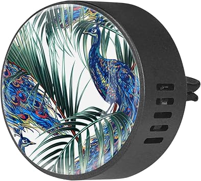Beautiful Blue Peacocks 2PCS Custom Car Aromatherapy Air Freshener Diffuser Car Fragrance Diffuser Locket Car Diffuser Vent Clip Apply for Car, Office, Kitchen