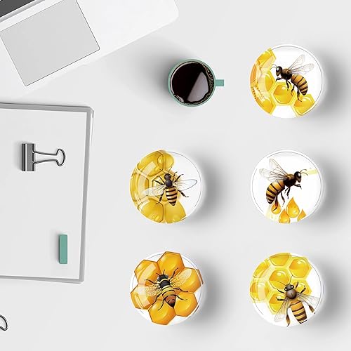 Miniatura 4 de 12 calcomanías magnéticas de vidrio para nevera, imanes de nevera de abeja, decoración para manualidades, imanes de nevera fuertes para cocina,