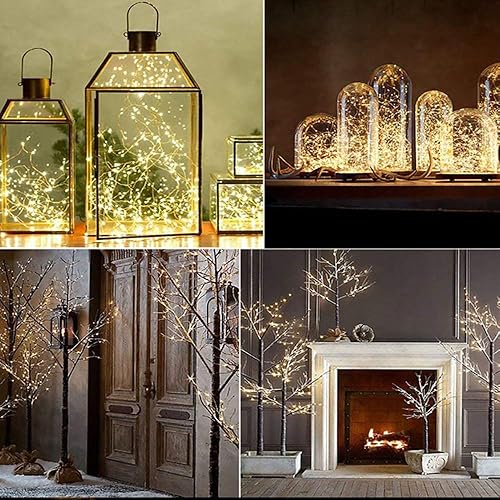 Miniatura 4 de Guirnalda de 100 luces LED en racimo guirnalda de cobre de alambre plateado interfaz USB impermeable decoración navideña para interiores y