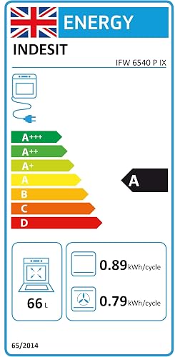 Indesit IFW 6540 P IX Horno eléctrico 66 L 3300 W Negro, Acero inoxidable A