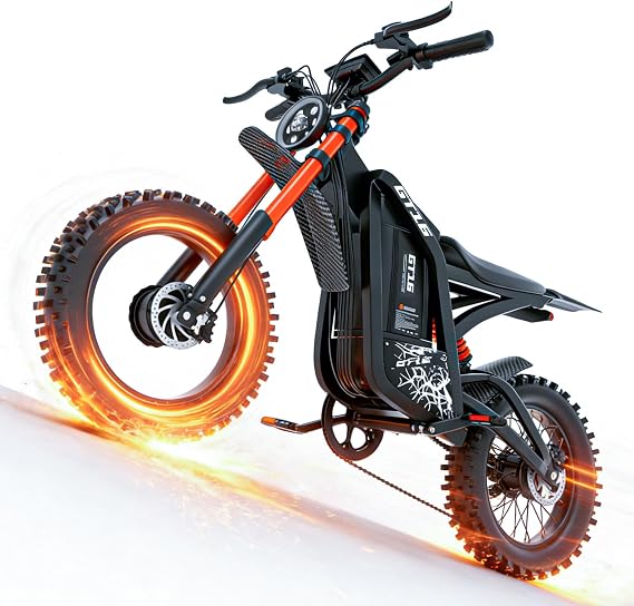 ASKGO Electric Dirt Bike, 5500W Peak Motor, 40MPH Fast Electric Bike, 48V/60V 30Ah Battery,100 Miles, NFC Unlock, Hydraulic Brakes, Full Suspension, 5 PAS Mode, 16 Off-Road E-Bike for Adults & Teens