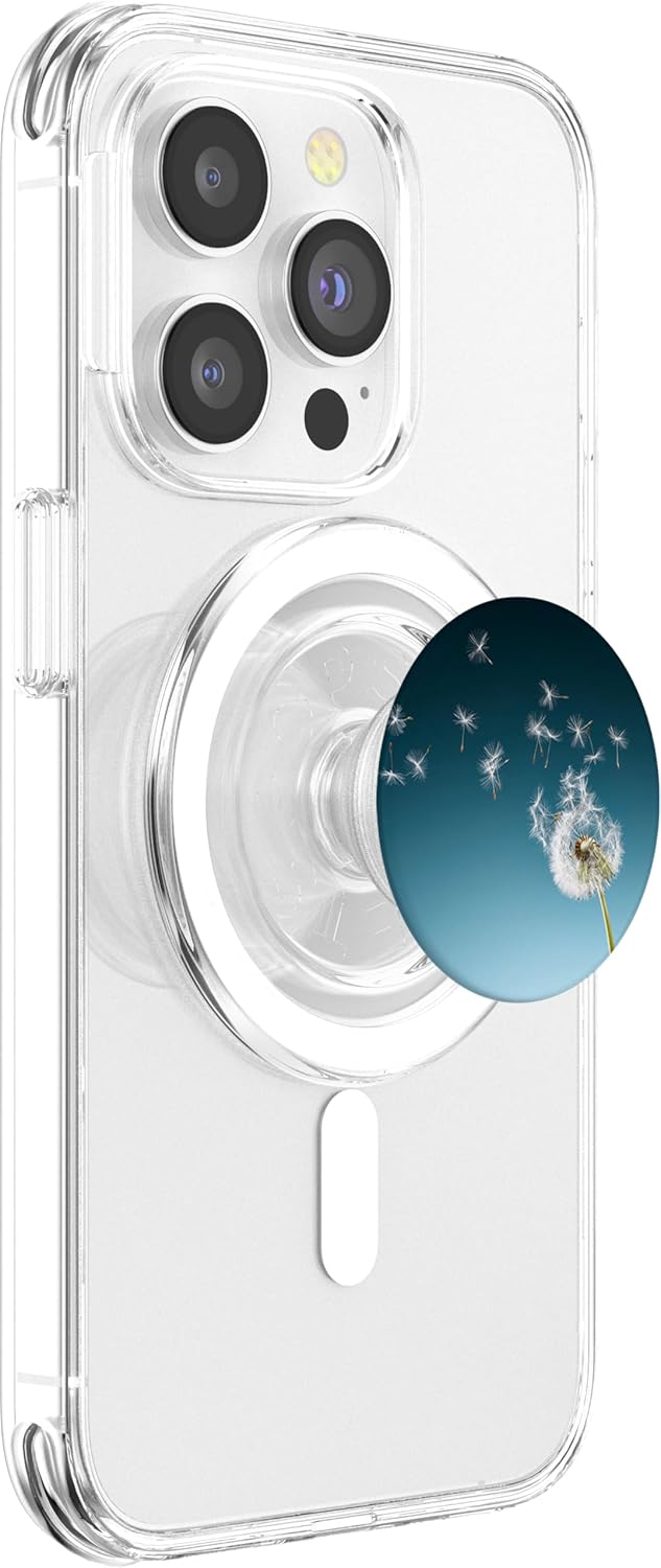 White Dandelion Flower Pop Mount Socket Cellphone Holder PopSockets PopGrip for MagSafe