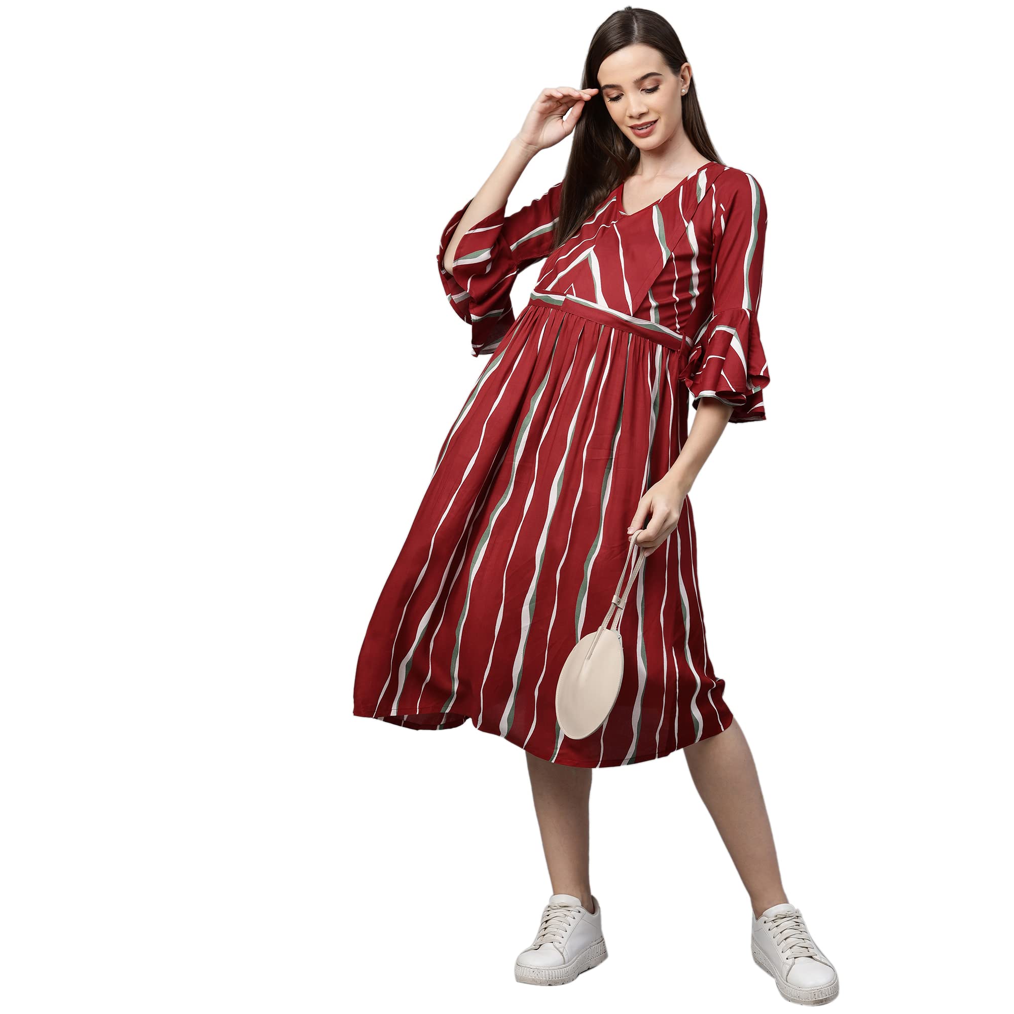 Women's Rayon Floral Maternity Dress/Pregnancy Dress/Easy Breast Feedin Dress/Western Dress with Zippers for Nursing Pre and Post Pregnancy-image-39