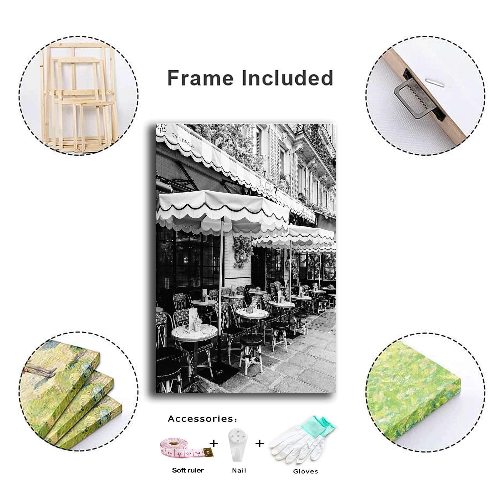 Amazon.com: NINGJINJU Poster Wall Art Print Black And White Paris