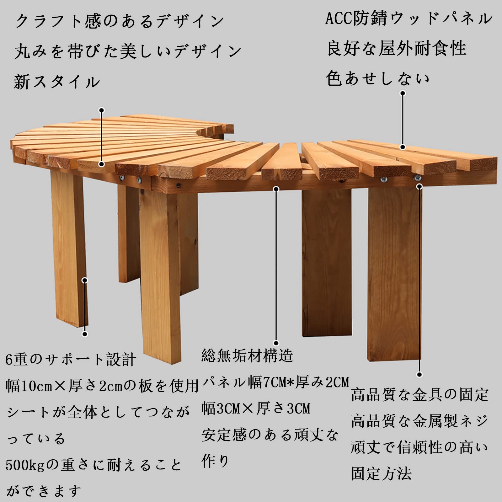Amazon.co.jp: REBOTZ ガーデンベンチ 木製公園ベンチ 屋外ガーデン