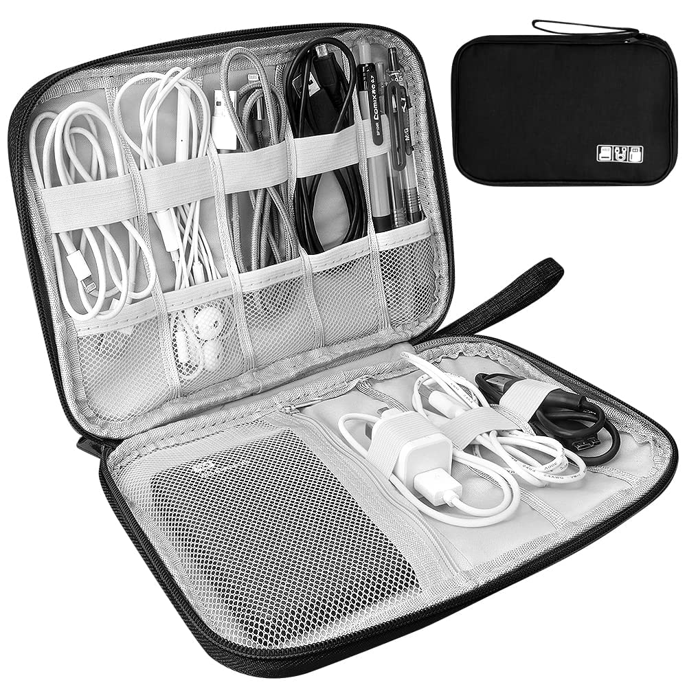Saiyam Electronics Accessories Organizer Cable Pouch Bag Travel Cable Accessories Bag Travel Cord Organizer Case for Cord, Charger, Earphone, USB, SD Card, Cables - (Black) (B0DCSJC9RR) Amazon Price History, Amazon Price Tracker