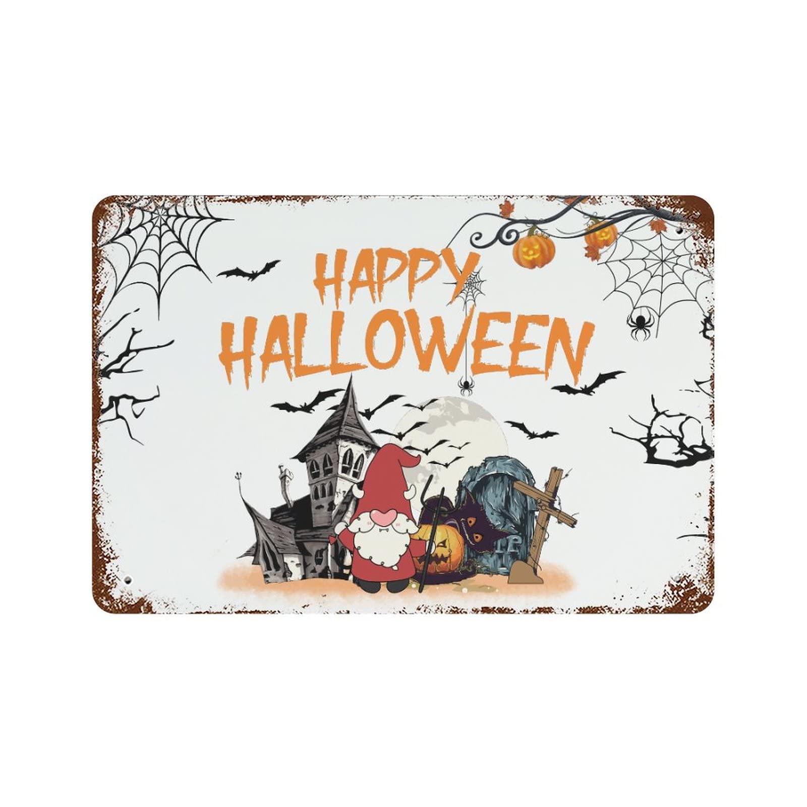 Panneau Halloween citrouille et nain pour embellir une entrée triste