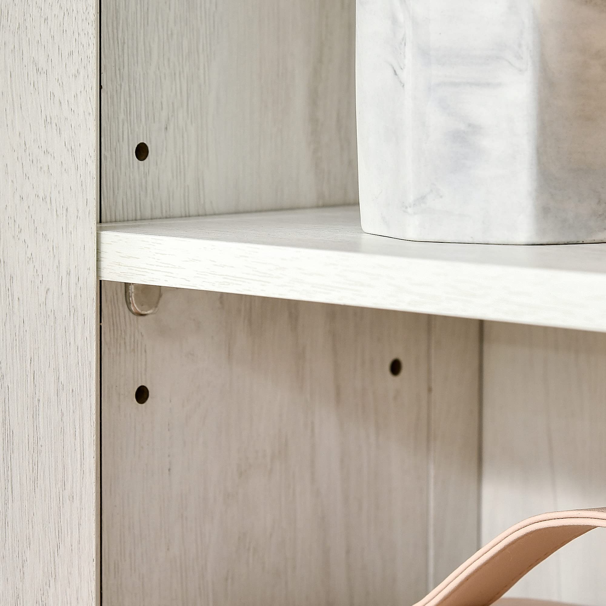 kleankin Armadietto da parete per bagno con 2 ante in vetro e ripiano regolabile Armadietto da bagno sospeso per cucina camera da letto toilette stile moderno 60x19,5x54 cm Bianco