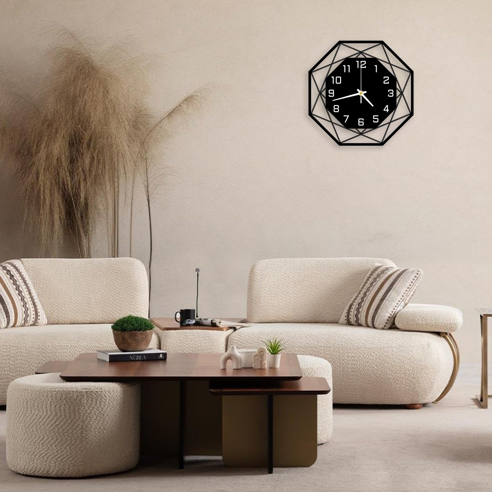 Metallo Orologio da Parete Moderno Silenzioso Movimento al Quarzo 0rologio da Muro per Soggiorno Camera da Letto Cucina Ufficio 30 cm (Nero Bianco)