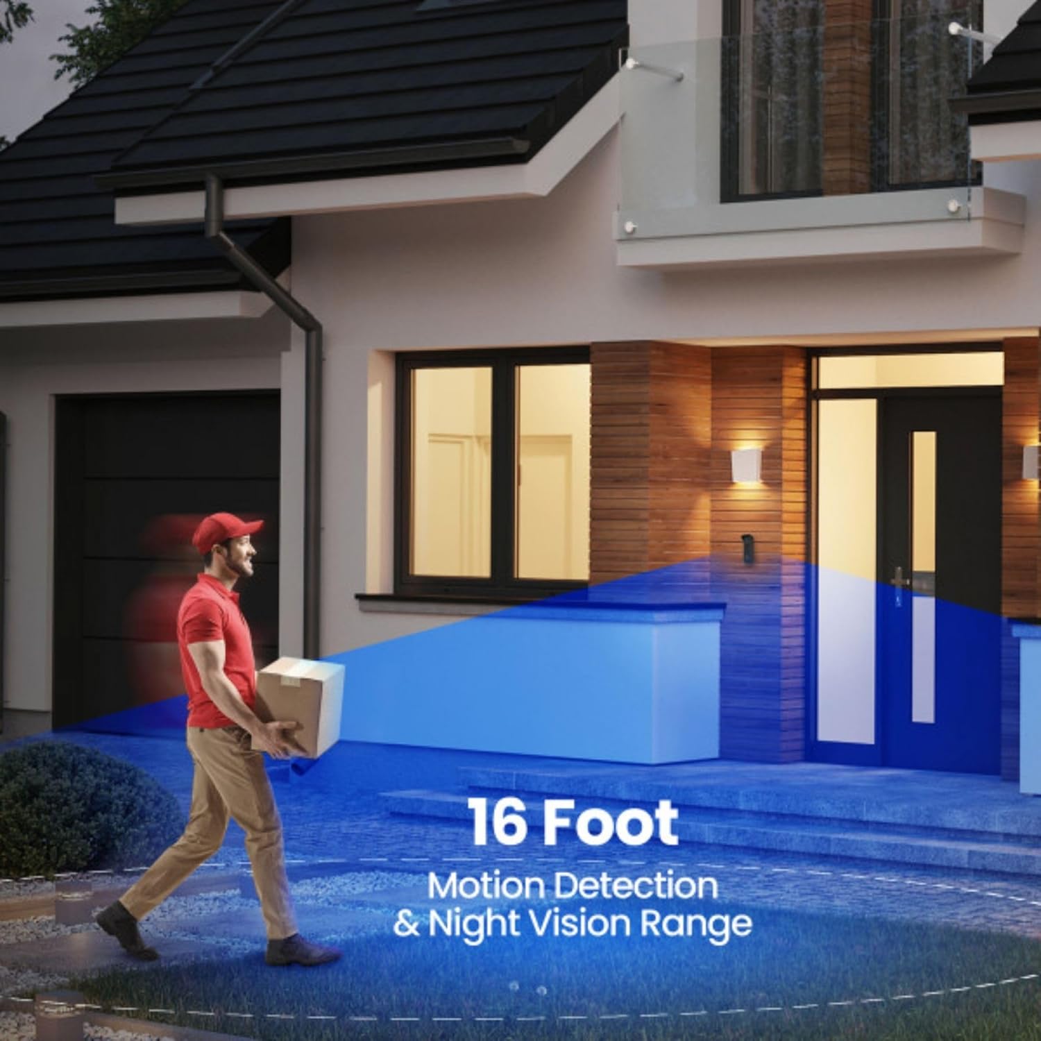 Feit Electric Smart Video Doorbell Camera, 2.4GHz Wi-Fi, No Hub, Two-Way Audio, Advance Motion Detection, 16ft. Night Vision, 2K HD Video, Micro SD Card Storage, Chime Included, Battery Powered Design