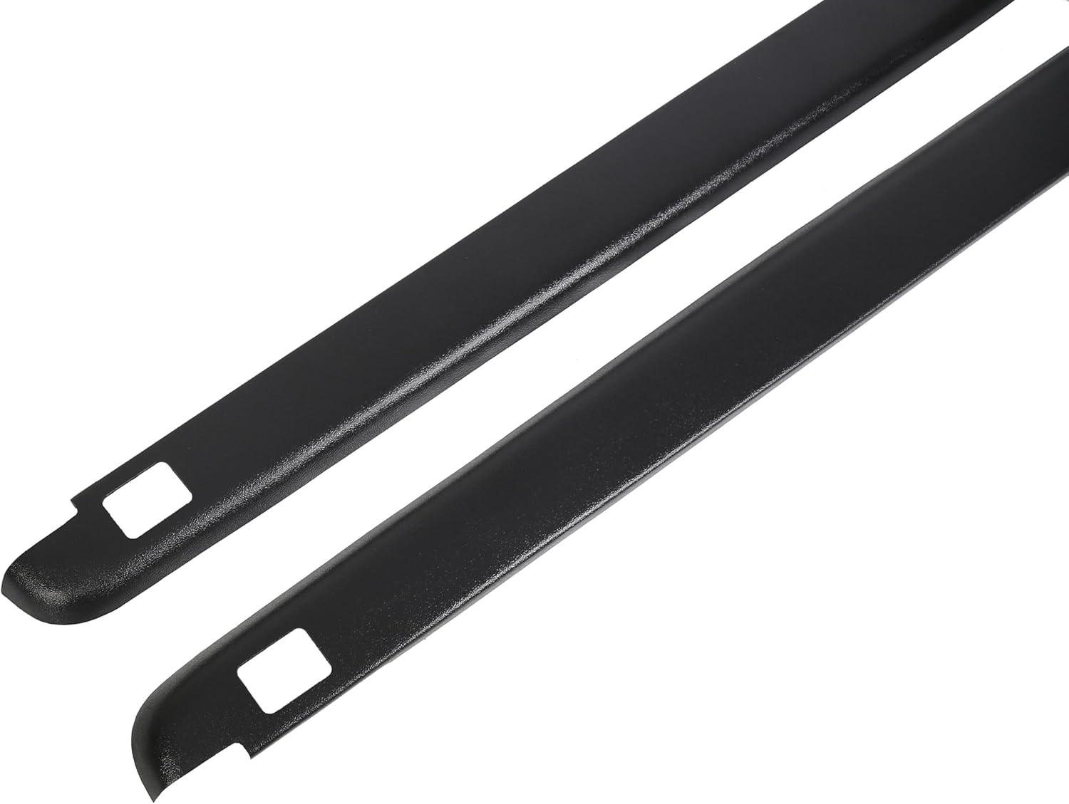 ALMULOO 6'4" Truck Bed Side Rail Cover Compatible with 2002-2008 Dodge Ram 1500 2003-2009 Dodge Ram 2500 3500 Plastic Black Rail Caps Protector Molding w/Stake Pocket Hole