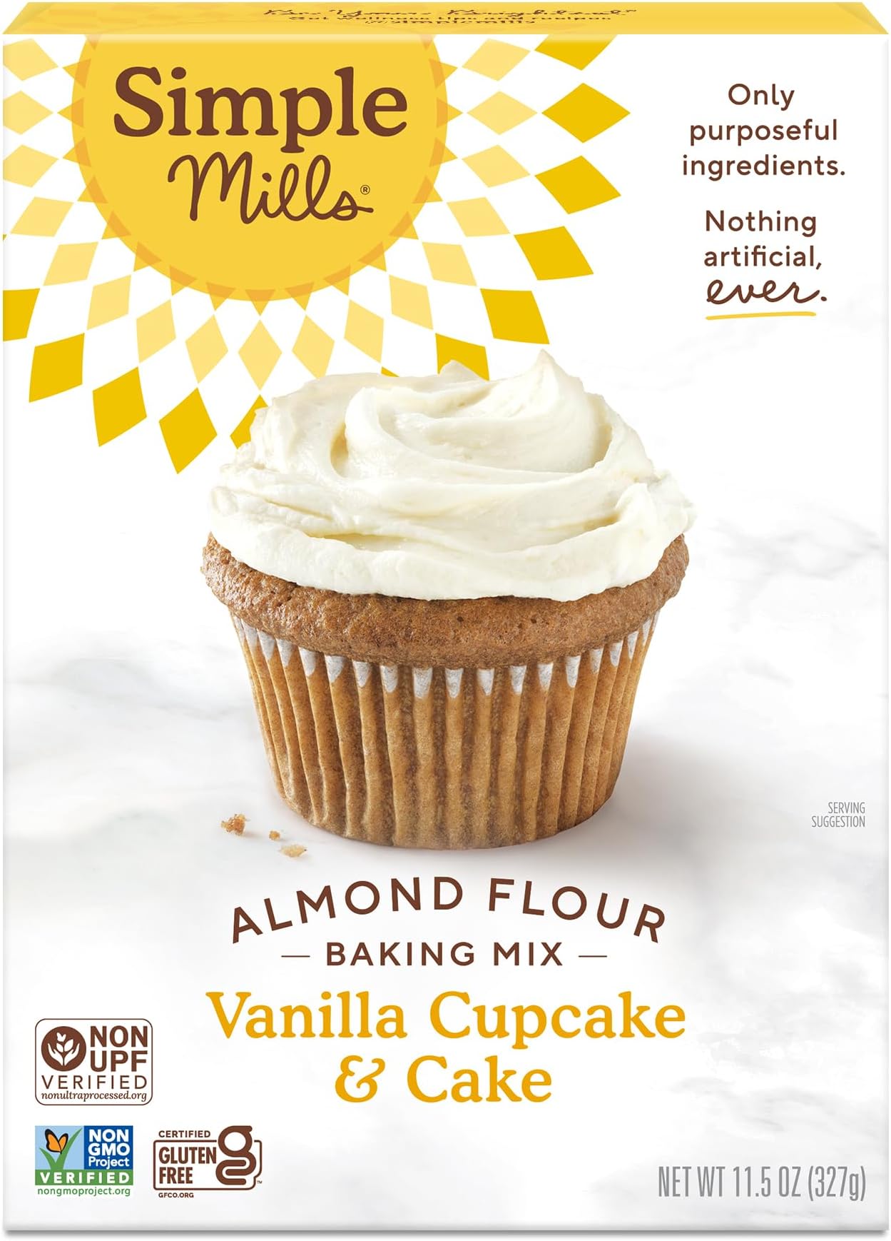 Simple Mills Almond Flour Baking Mix, Vanilla Cupcake & Cake Mix - Gluten Free, Plant Based, Paleo Friendly, 11.5 Ounce (Pack of 1)