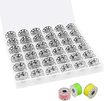 36PCS Sewing Machine Bobbins, Metal Universal Bobbins Spool with Storage Case for Brother Janome Toyota Kenmore Singer