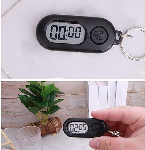 Miniatura 5 de Llaveros cronómetro, cronómetro deportivo, llaveros portátiles, mini bolsillo pantalla LCD de cuenta regresiva, accesorios para profesores,
