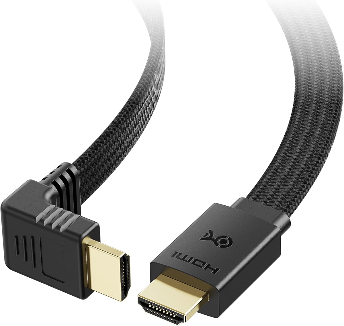Cable HDMI plano de ángulo recto de 48 Gbps 8 K, 90 grados, 10 pies | 8K@60Hz, 4K@240Hz, 90 grados, HDR, Compatible con PS5, Xbox Series X/S, GPU RTX/RX, Apple TV