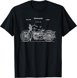 Vintage Street Bike Blueprint Shirt - Motorcycle Biker Tee T-Shirt