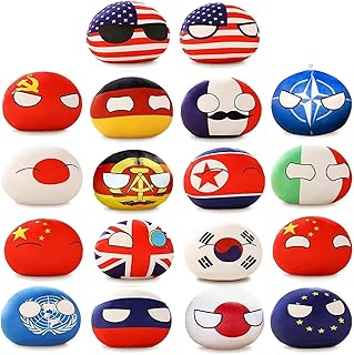 18pcs Countryballs Polish Ball Plush Toy Usa France Canada England Germany Japan China Short Plush Country Ball Plush Toy Mini Pillow Country Ball 4in