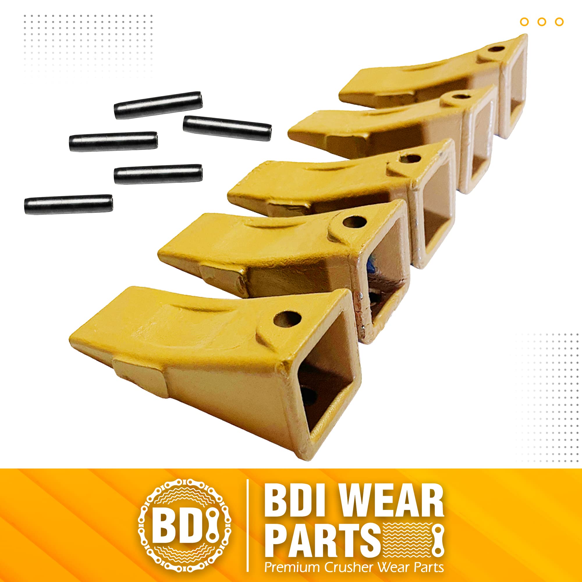 BDI Wear Parts 5 Pack X156L Long Bucket Teeth, Bucket Tooth